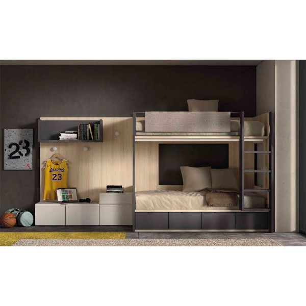 Dormitorio Juvenil F311 con enchufe | Glicerio Chaves en Muebles Lara