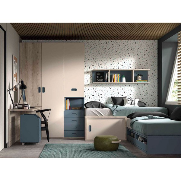 Dormitorio Juvenil F308 | Glicerio Chaves en Muebles Lara