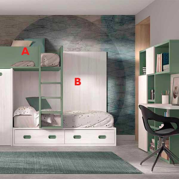 Dormitorio Juvenil F111 | Glicerio Chaves en Muebles Lara