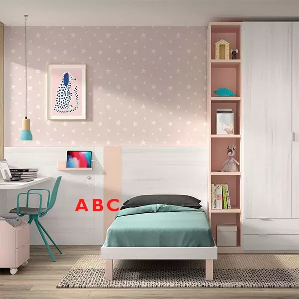 Dormitorio Juvenil F311 con detalles que marcan la diferencia para ser más funcionales